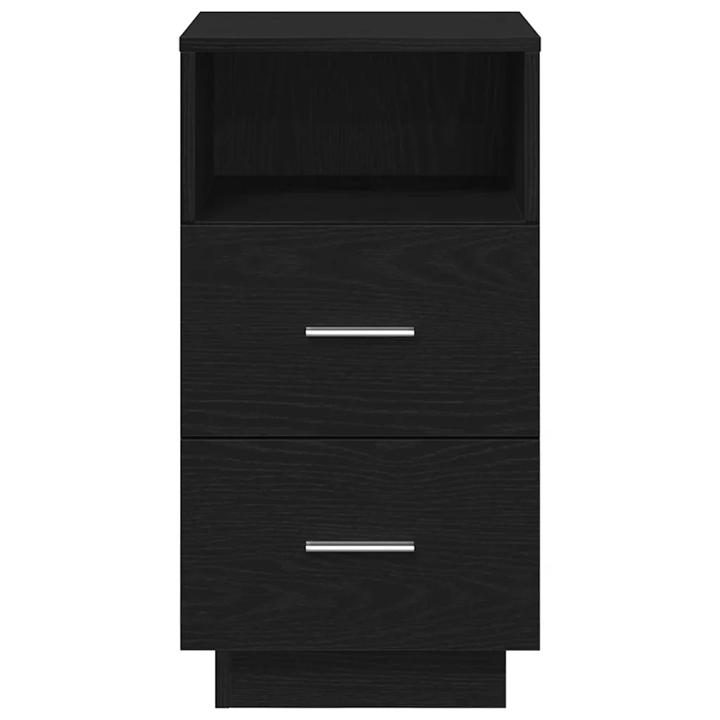 Comodini 2 pz con 2 Cassetti Neri 36x36x68 cm 858581