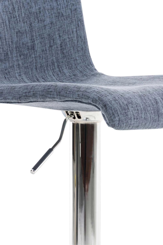 Sgabello HOVER in tessuto blu,Metallo in look cromato