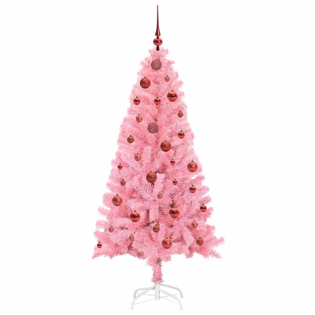 Albero di Natale | Decorazioni natalizie con 150 LED con supporto Rosa 150 cm PVC