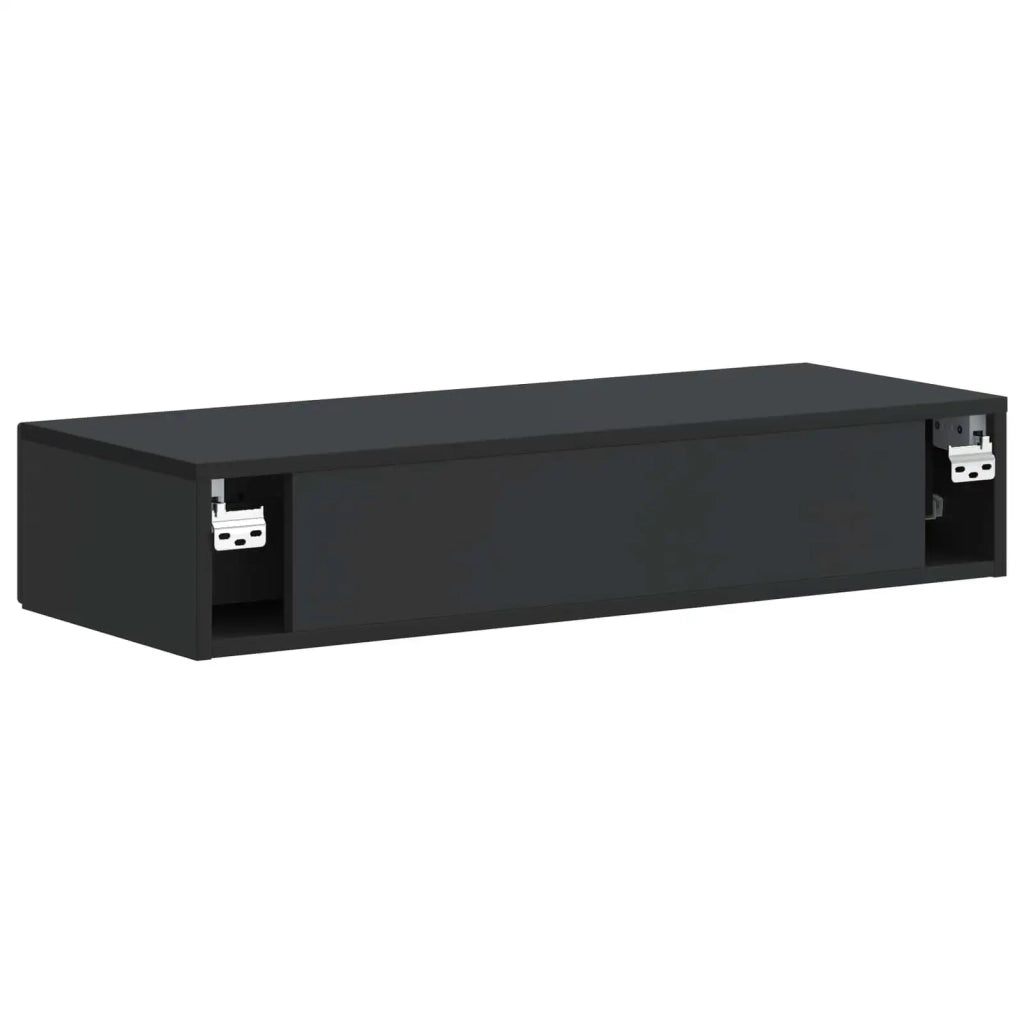 Tavolino da Parete Laterale Nero 87,5 x 34,5 x 17 cm 897986
