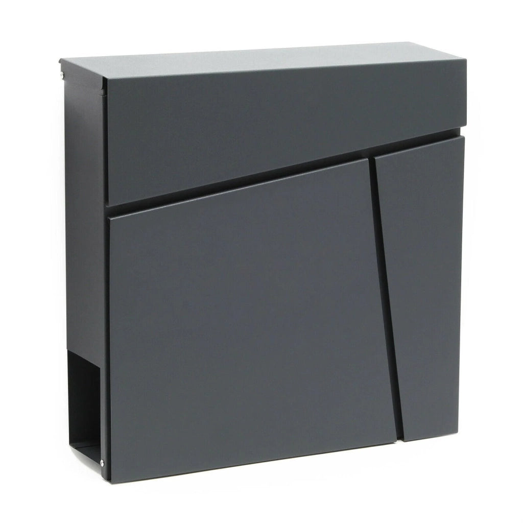 Cassetta postale/porta giornali/riviste di design da parete antracite acciaio zincato 37 x 37 x 10,5 cm antracite 16_0000098