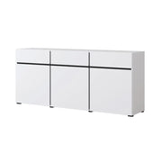 Buffet colori bianco e nero 180cm collezione HAVANA. Credenza di design con 3 porte e 3 cassetti.