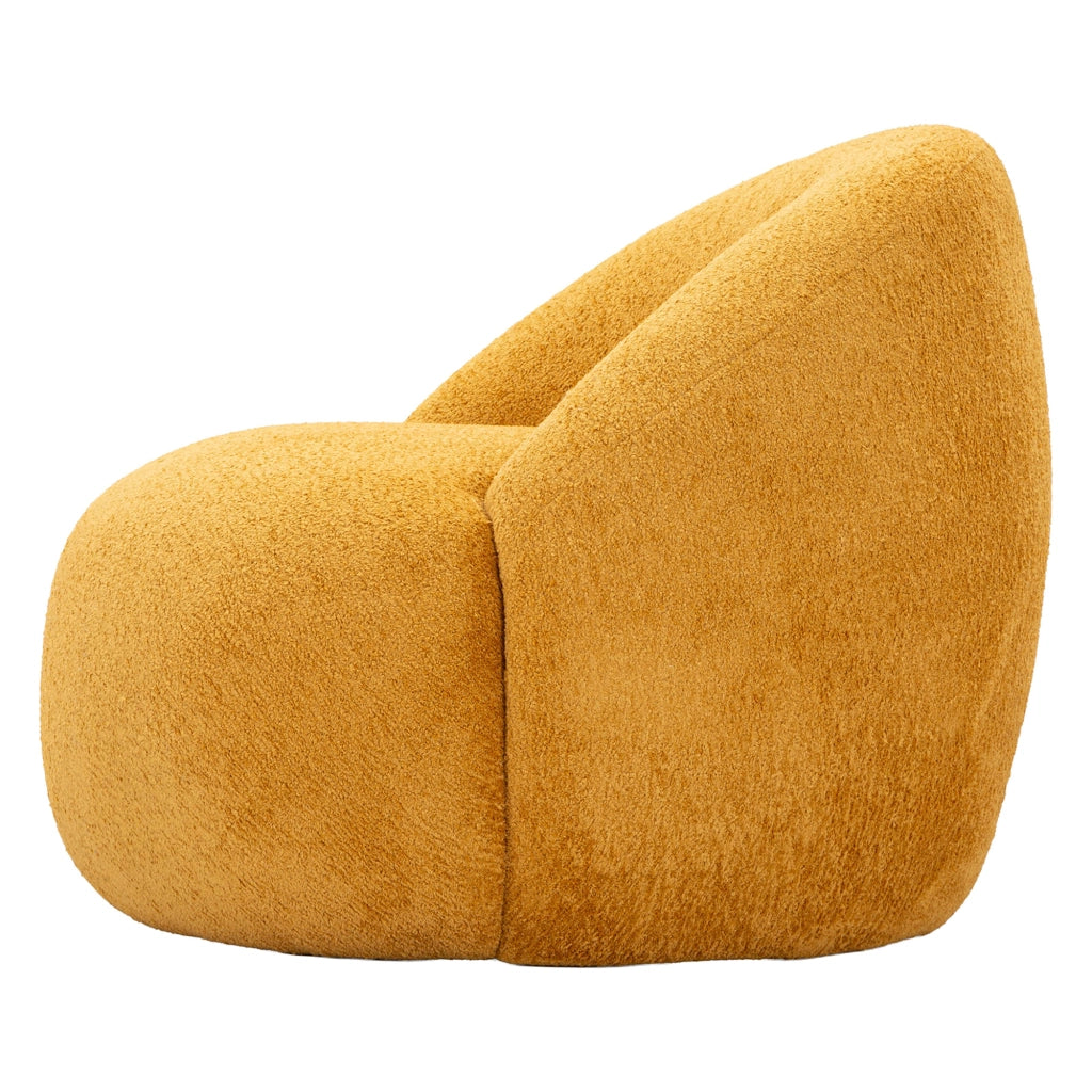 Poltroncina Nubra, Poltrona Rivestimento in Tessuto Bouclè, 80x56x83h cm Arancione Senape