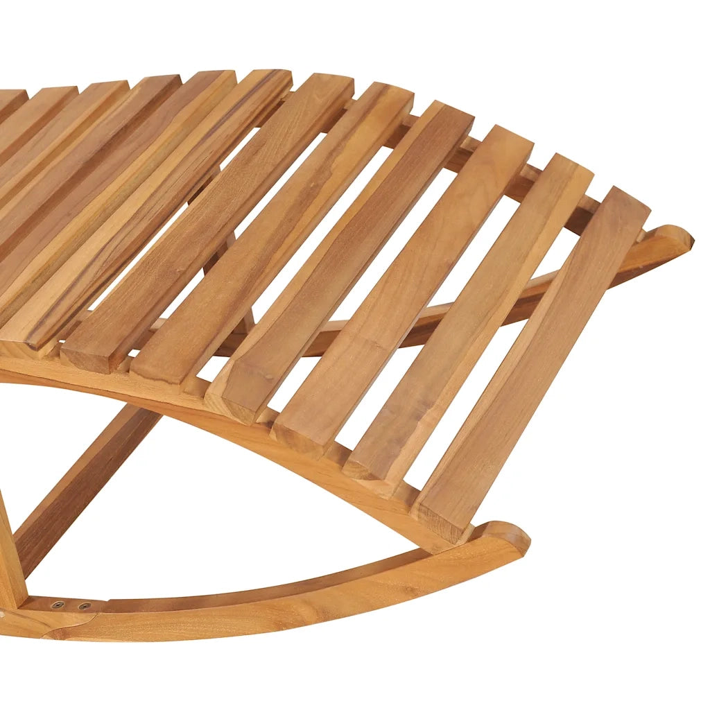 Lettino Prendisole a Dondolo con Cuscino in Massello di Teak cod mxl 67145