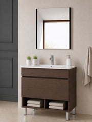 Mobile bagno con piedini con lavabo extrapiano ORIGENBATH NEBARI senza specchio 90x40 cm frassino tea