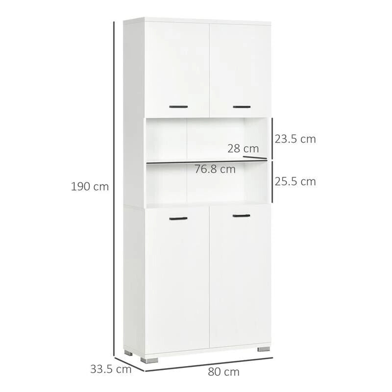 MOBILE BAGNO CON 2 ARMADIETTI ANTE E 2 RIPIANI APERTI 80X33.5X190 CM BIANCO