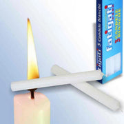 Trade Shop - Set 3 Candele Steariche Candela Votiva In Cera Bianche Lunghe 18x2cm Decorazioni -