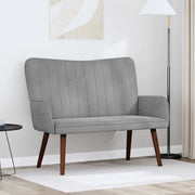 Sofa a Due Posti Grigio chiaro 115 x 61 x 87 cm Velluto