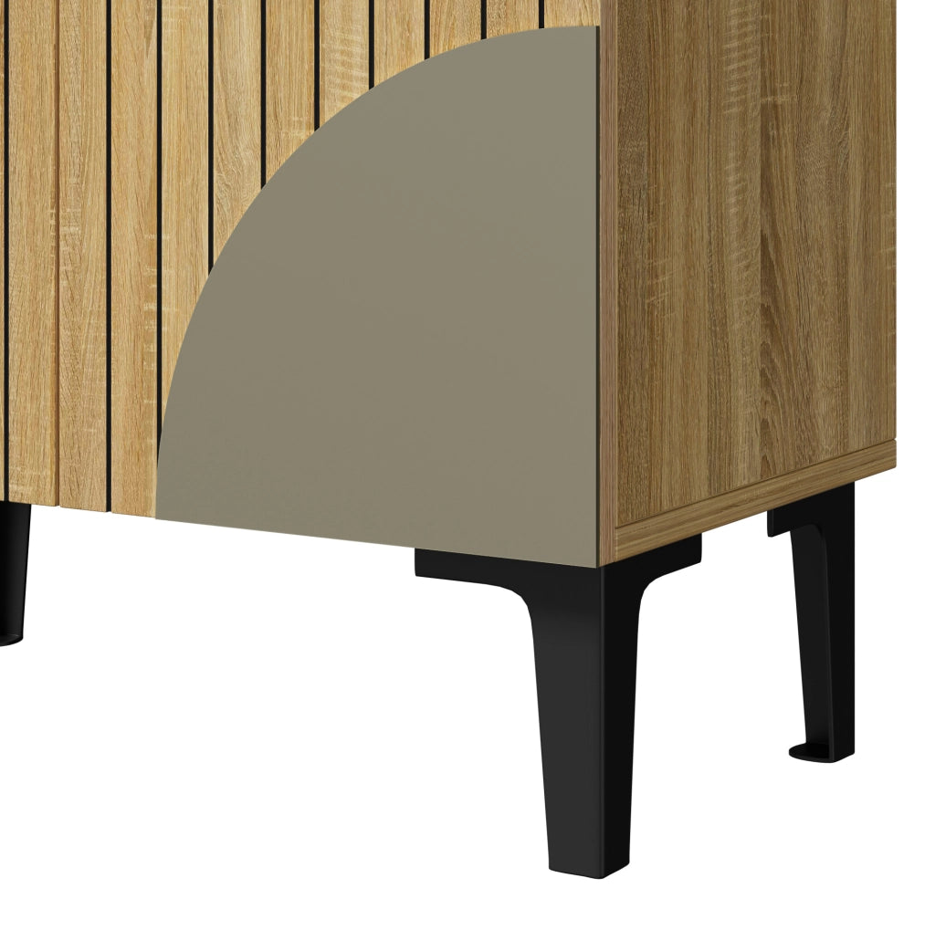Scarpiere moderna in MDF e truciolare con ante; 60 x 32 x 94 cm; colore naturale