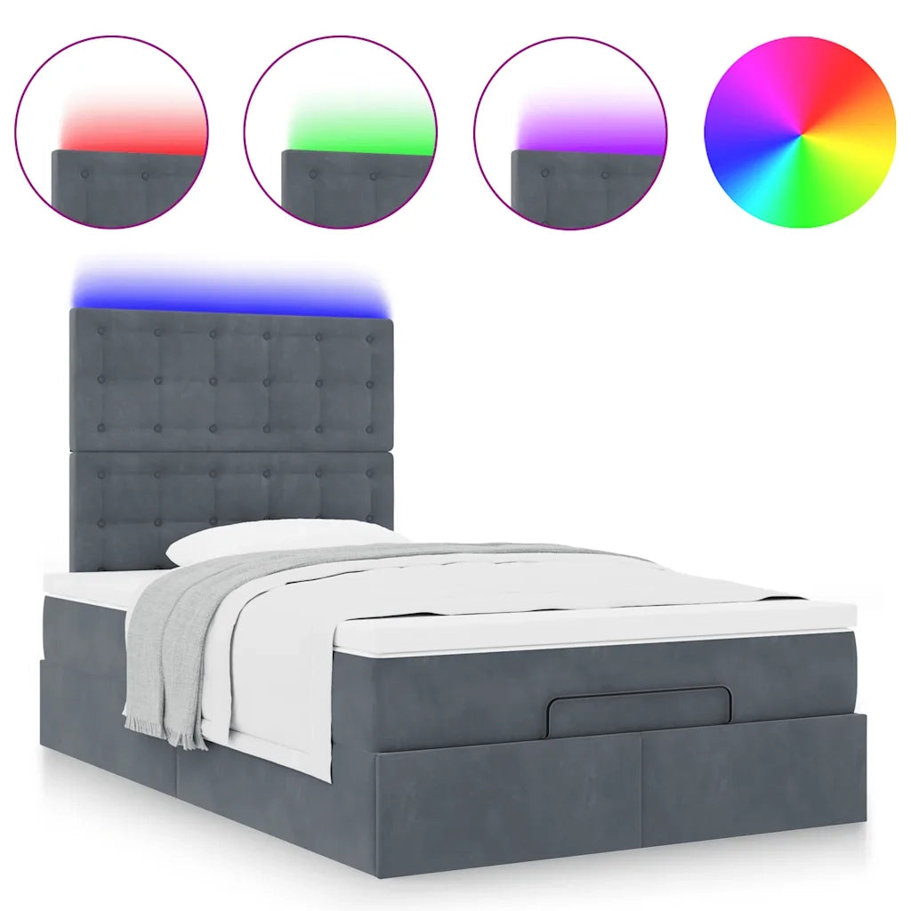 vidaXL Struttura Letto Pouf con Materassi 120x200 cm Velluto