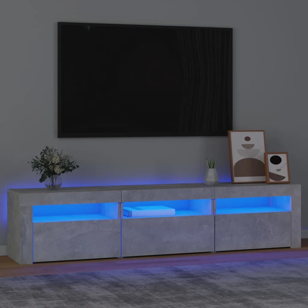 Mobile TV | Armadietto TV | Mobile Porta TV con Luci LED Grigio Cemento 180x35x40 cm