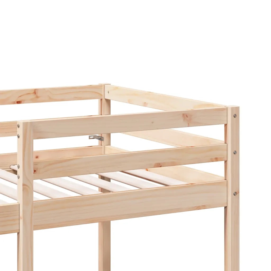 Giroletto Soppalco con Scrivania e Sedie-Struttura Letto 80x200cm Legno Pino