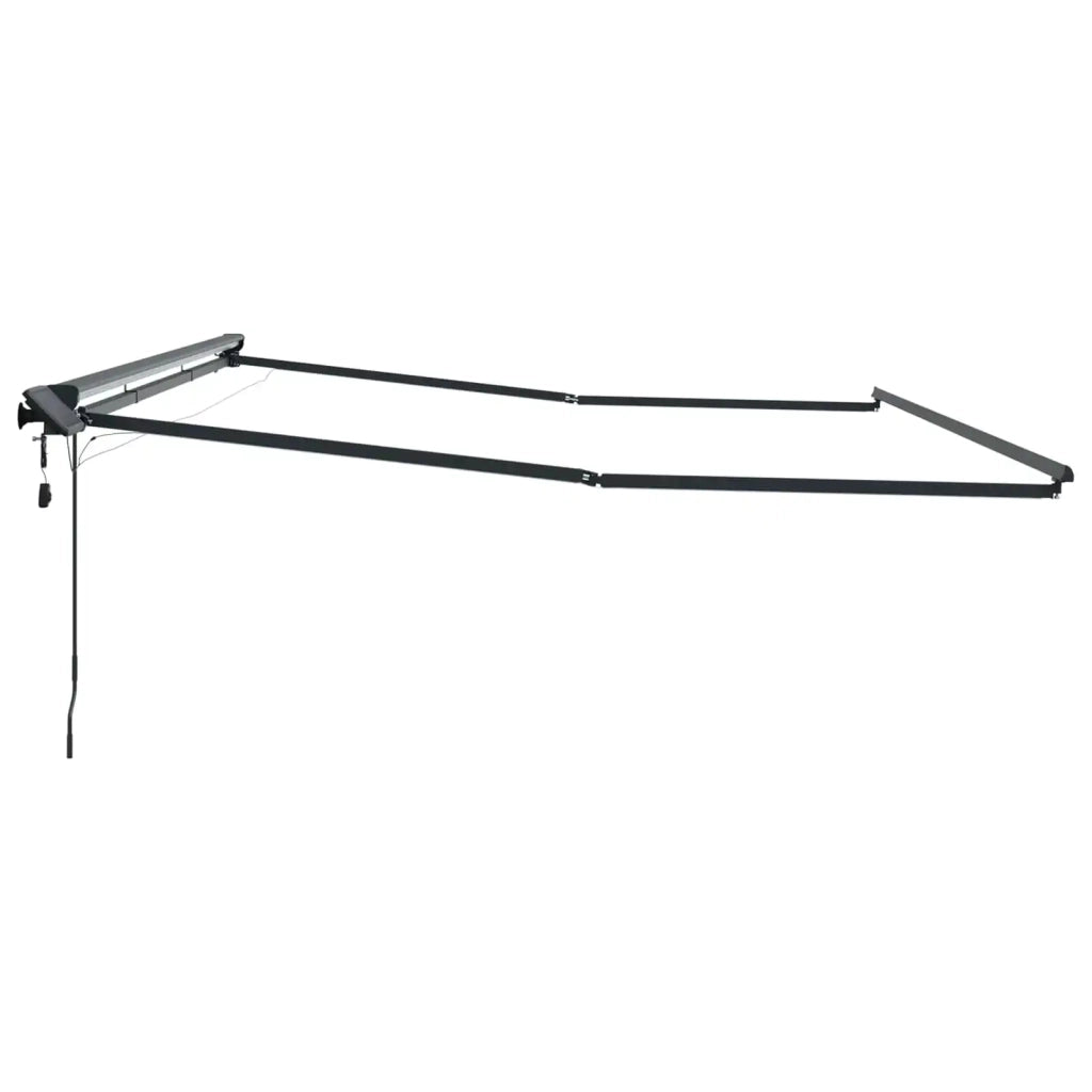 Cornice per Tenda Manuale con LED Antracite 4 × 3,5 m Alluminio 42024813