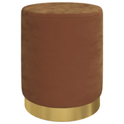 Sgabello Rotondo con Contenitore Marrone in Velluto 31 x 37 cm CFW7373731