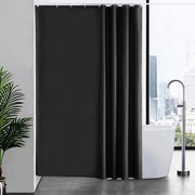 Gordino per doccia anti-muffa per bagno tenda per vasca da bagno in tessuto di poliestere impermeabile e antibatterico con 12 ganci lavabile nero 180x210.
