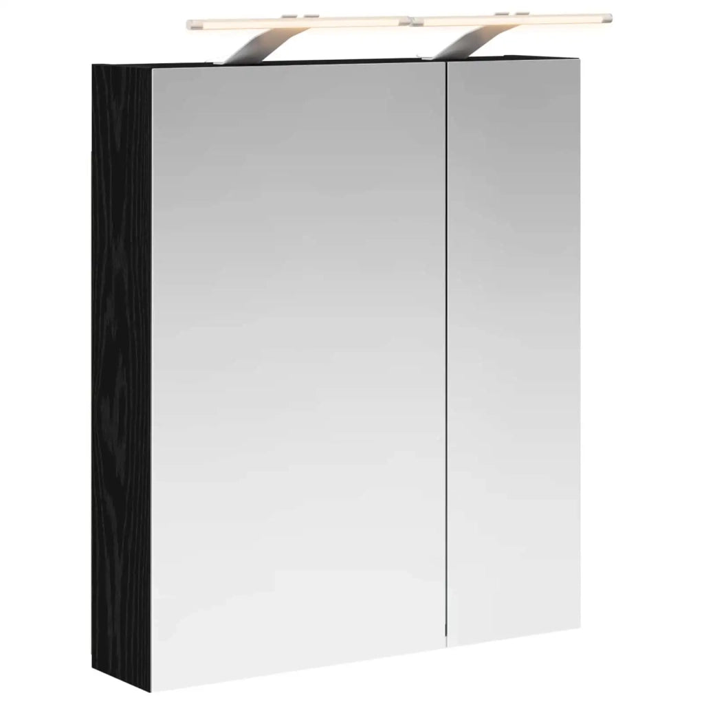 Mobiletto per specchio da bagno Rovere Nero 60 x 14,5 x 70 cm 889064