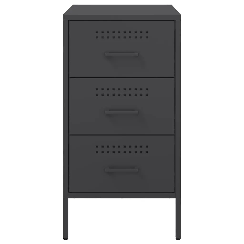 Comodino Nero 36x39x68 cm in Acciaio 843078