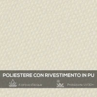 Telo Copertura per Gazebo Pergola 3x3 m in Poliestere con 16 Fori di Drenaggio, 297x297 cm, Beige