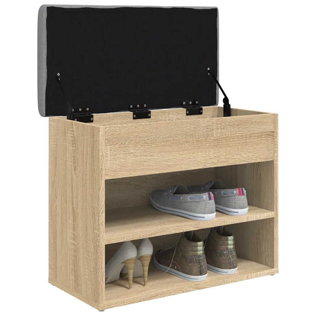 Panca Porta Scarpe Rovere Sonoma 62x32x50 cm Legno Multistrato 835098