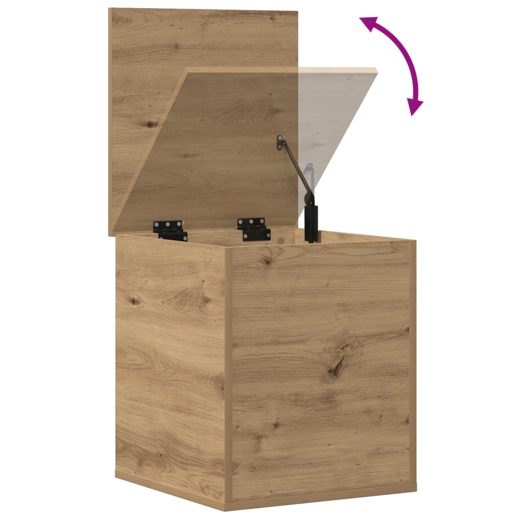 Scatola di Stoccaggio  in Rovere Fatta a Mano 40x42x46 cm in Legno Ingegnerizzato
