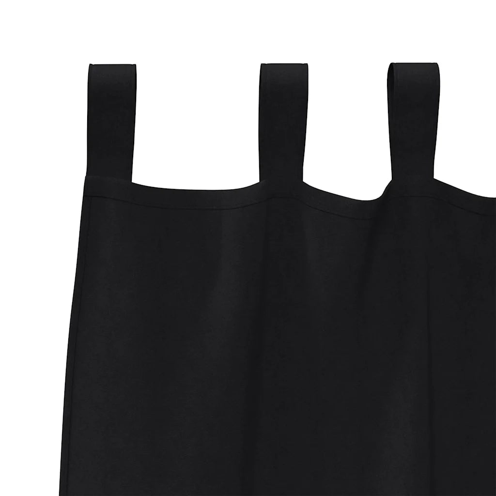 vidaXL Tende con tende 2 pcs Nero Poliestere