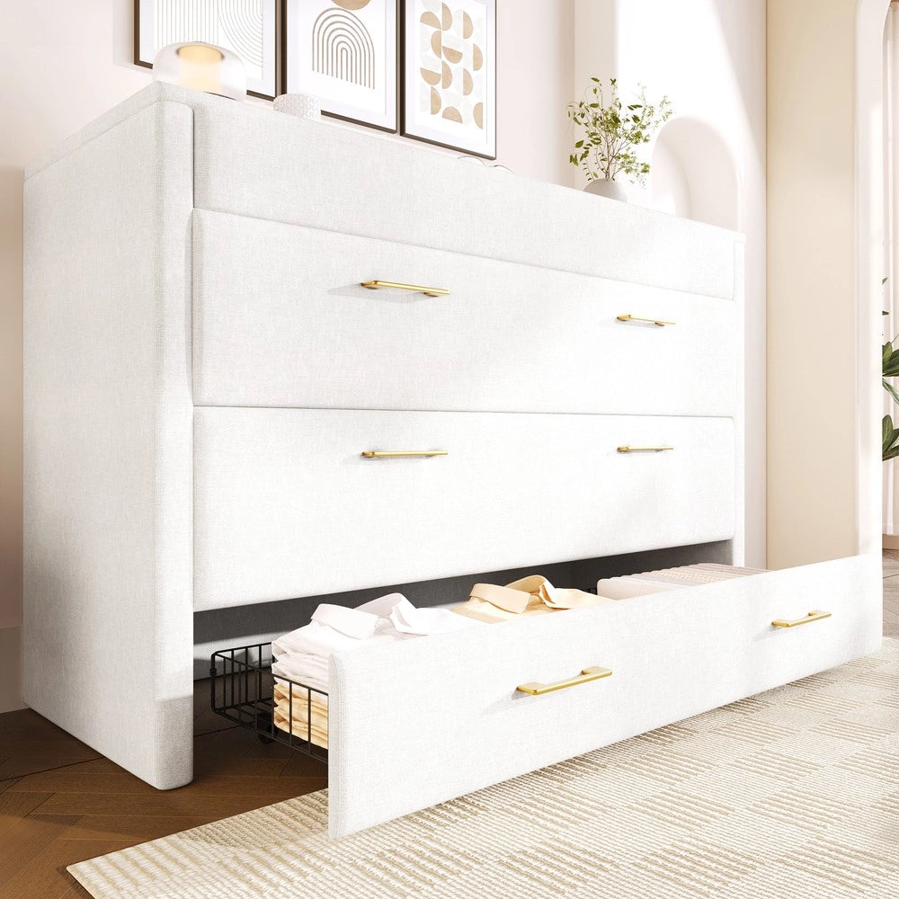 Letto a Scomparsa con Cassetto e USB ¨C MINIMAL ¨C Tessuto Beige 140x200
