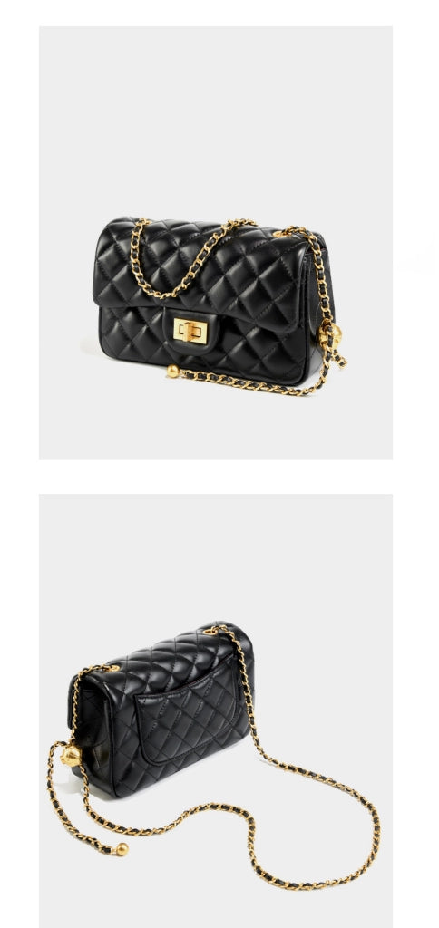 Borsa a tracolla in vera pelle da donna, modello Hobo, nera.