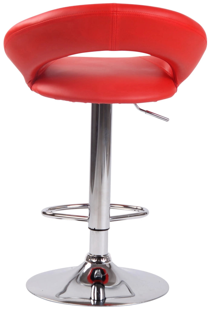 Sgabello Cucina Olinda In Similpelle rosso,cromo