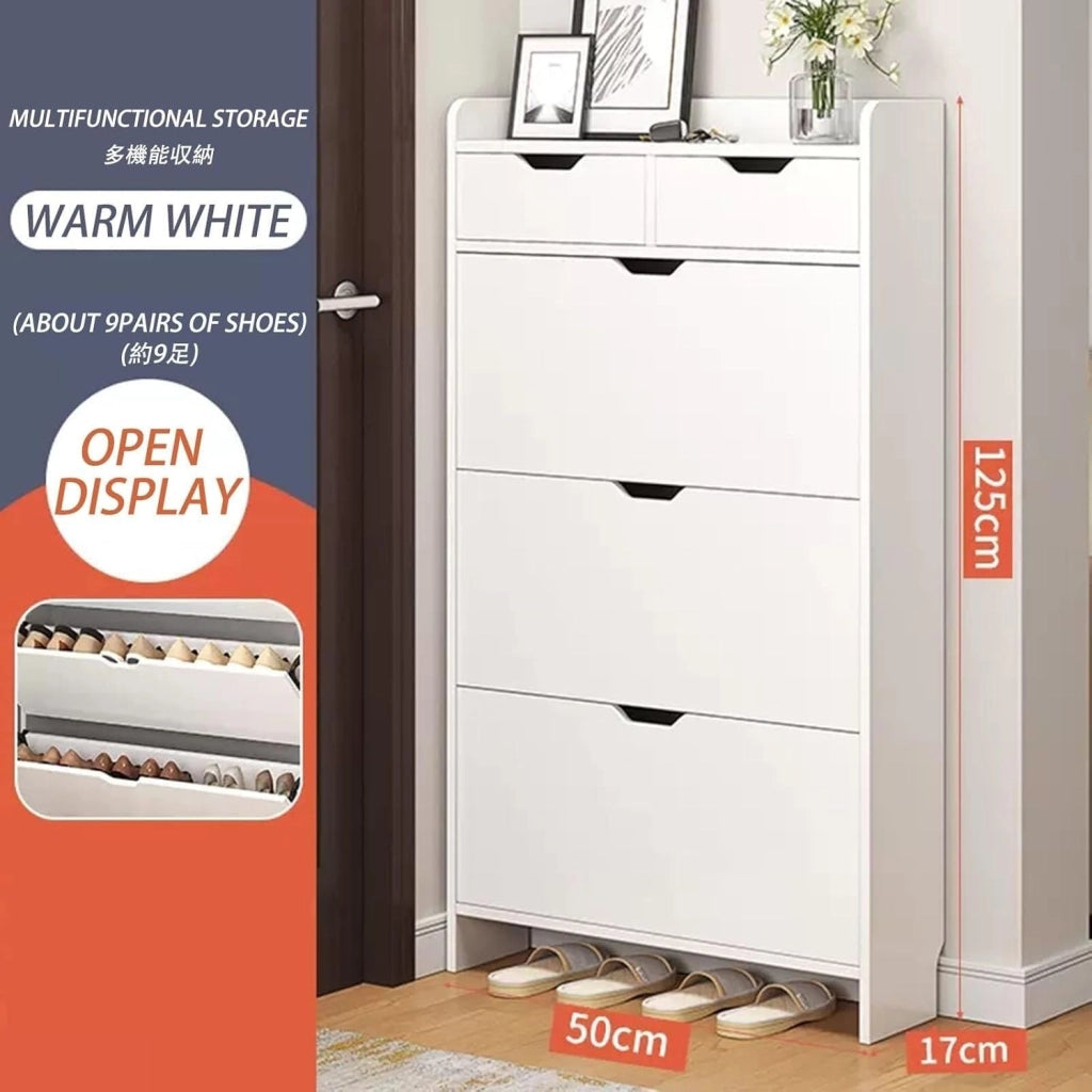 scarpiera Scarpiera Organizer per scarpe - Armadietto portascarpe stretto a 3 livelli con ante per riporre l'ingresso organizzato - Scarpiera sottile indipendente (dimensioni: 50 * 17 * 125 cm)