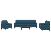 Set di Divani 4 pz con Cuscini Blu in Velluto 3278450