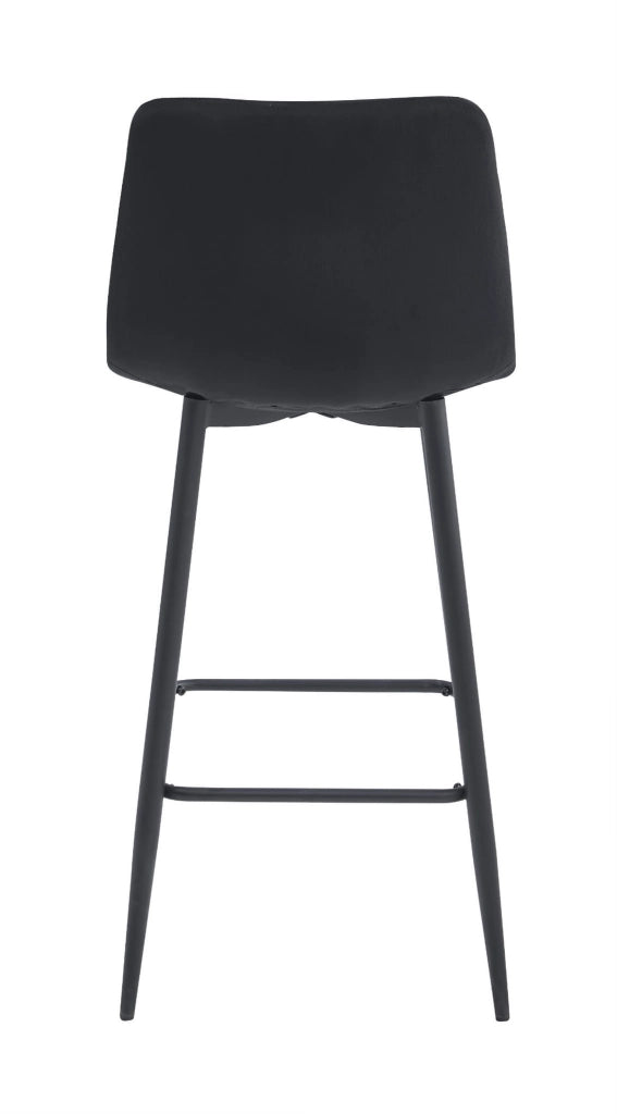 Sgabelli da bar Valora TEOTO in velluto nero con gambe in acciaio nero x3