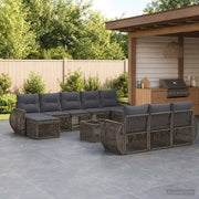Set Divano da Giardino 11 pz Grigio e Grigio Scuro polyrattan 3435554