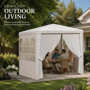 Professional Party Tent With Side Walls 2x2m White 90 G/square Meter