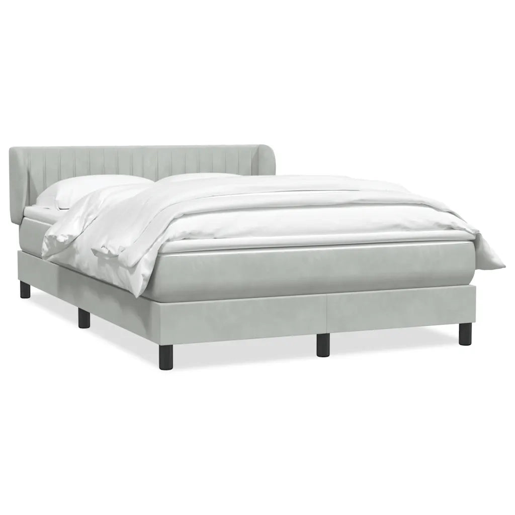 Giroletto a Molle con Materasso Grigio Chiaro 160x220cm Velluto 3317739