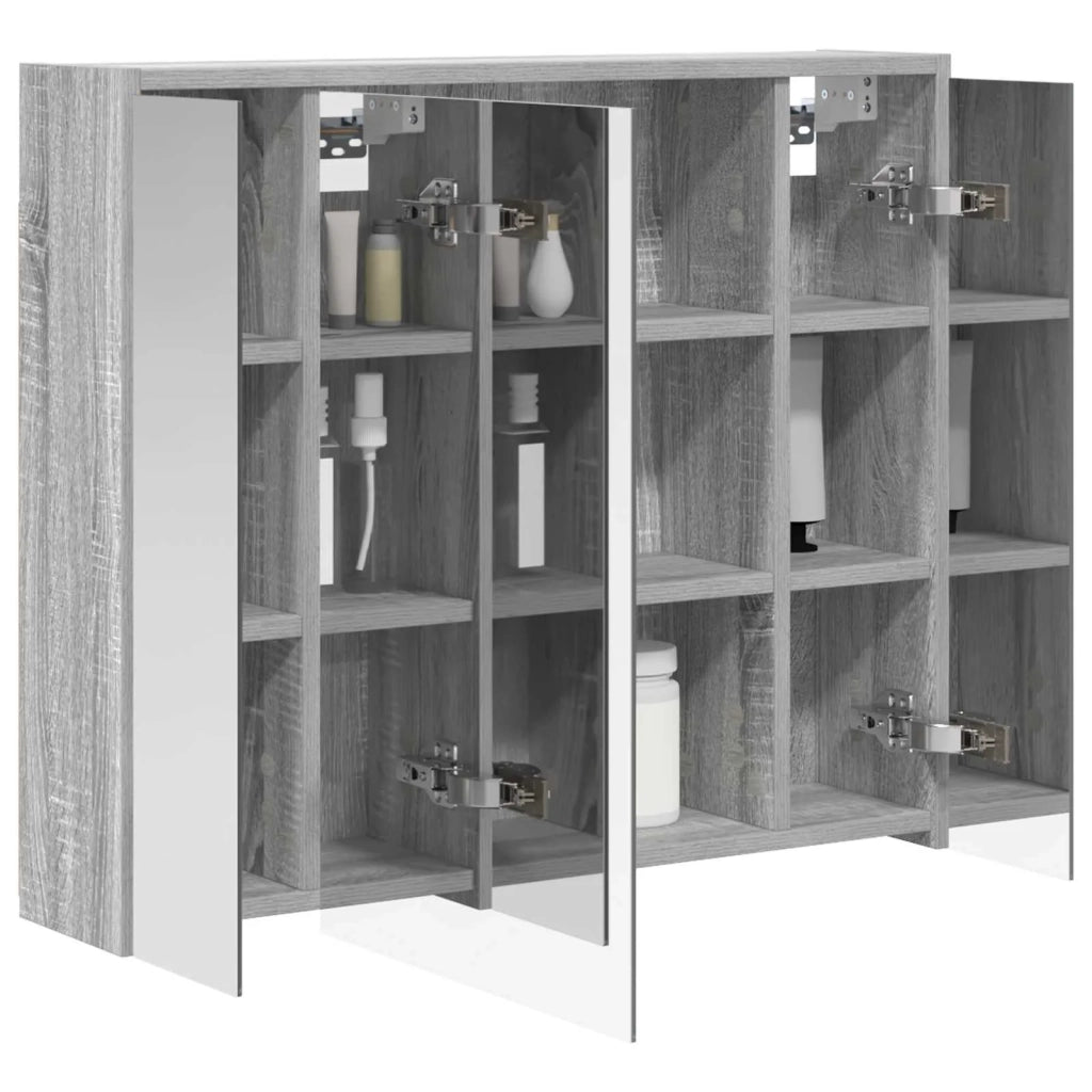Mobiletto per specchio da bagno Grigio Sonoma