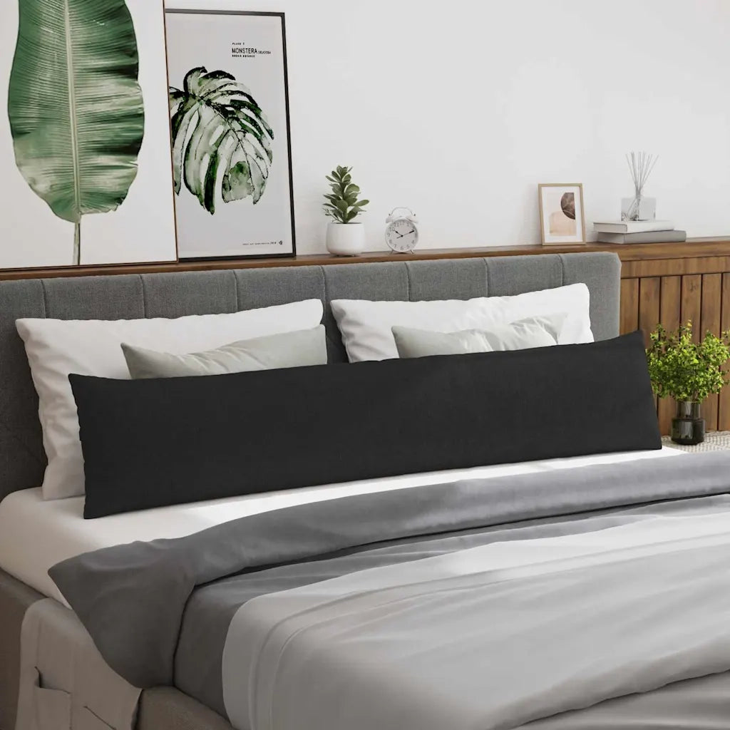 Cuscini da Divano 2 pz | Cuscini per sedie Nero 200 x 40 cm Tessuto
