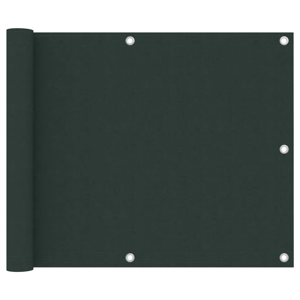 Paravento da Balcone Verde Scuro 75x500 cm Tessuto Oxford