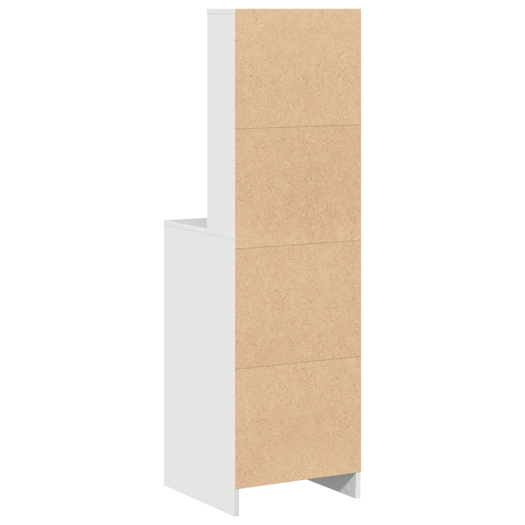 Highboard Bianco 40x41x135 cm in Legno Ingegnerizzato