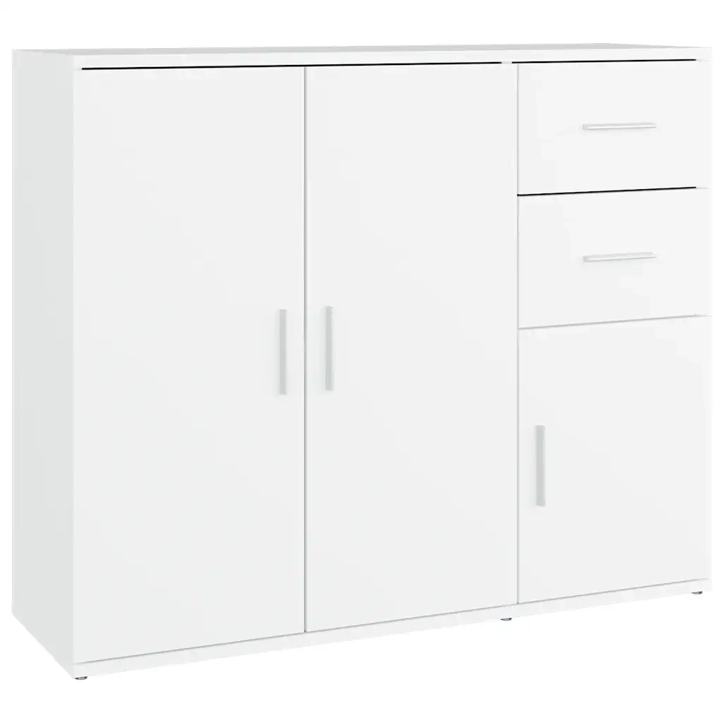 Credenza Bianca 91x29,5x75 cm in Legno Multistrato 823269
