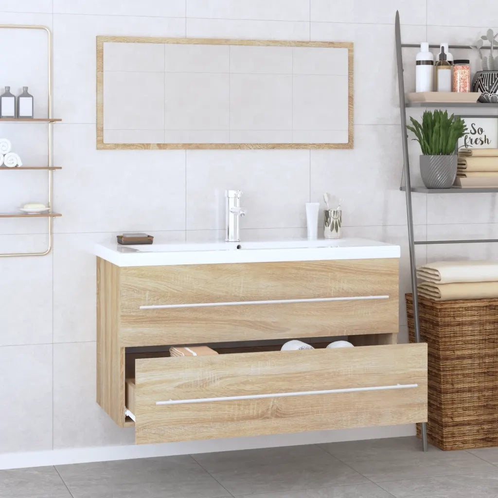 Set Mobili da Bagno 3 pz Rovere Sonoma cod mxl 68965