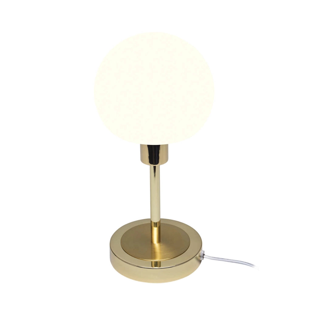 Lampada tavolo oro sfera vetro bianco LED 4,8W 3000K Italux