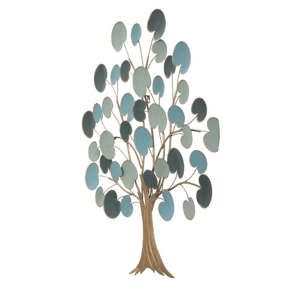 Decorazione in Metallo 3D Albero 5, Blu, Metallo, 89x2,5x90 cm