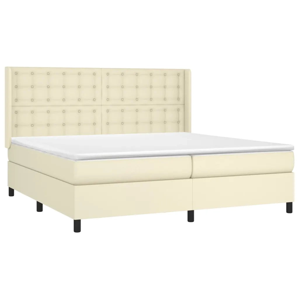 Giroletto a Molle con Materasso Crema 200x200 cm in Similpelle 3132521