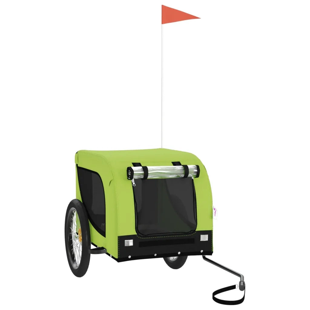 Rimorchio da Bici per Animali Verde e Nero Oxford e Ferro CFW4073702