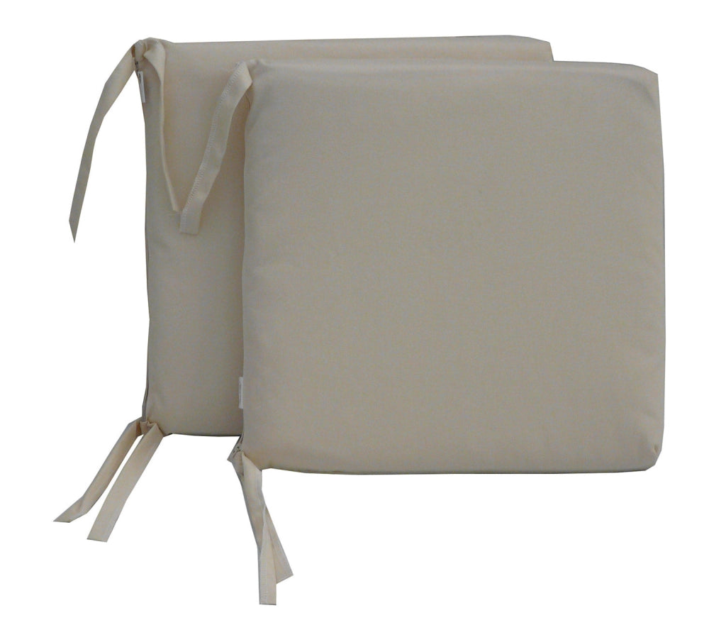 Set 2 Cuscini per Sedia da Giardino 40x40x5 cm in Dralon Allegro Ecru