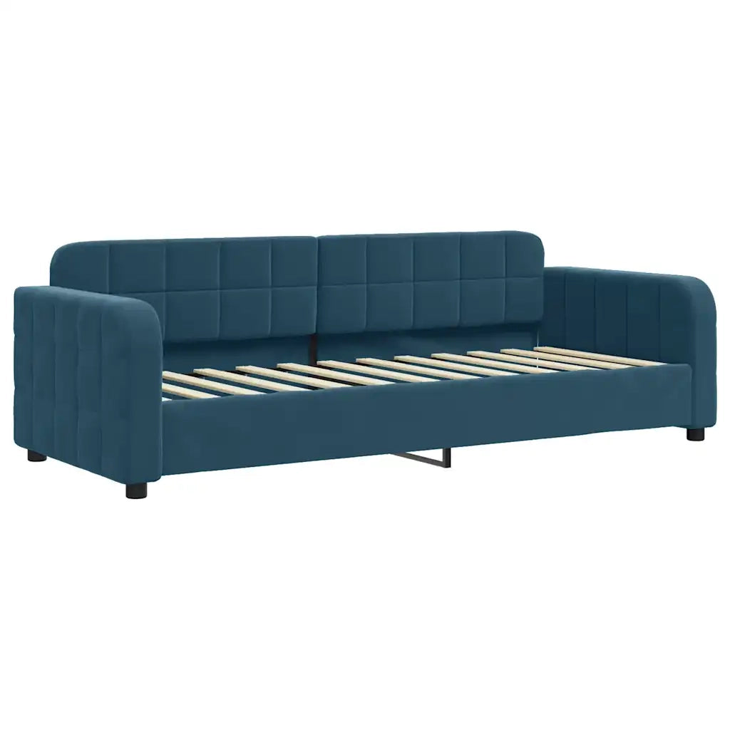 Divano Letto Estraibile con Materassi Blu 80x200 cm Velluto 3196945