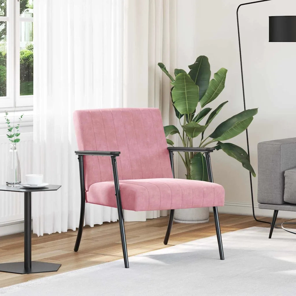 Poltrona | Sedia Relax Rosa 59 x 75 x 78 cm Velluto