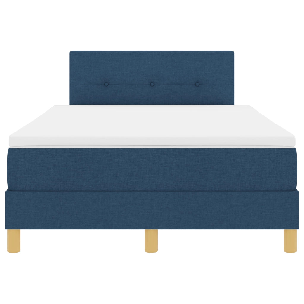 Letto con Box Spring e Materasso Blu 120x200 cm Tessuto