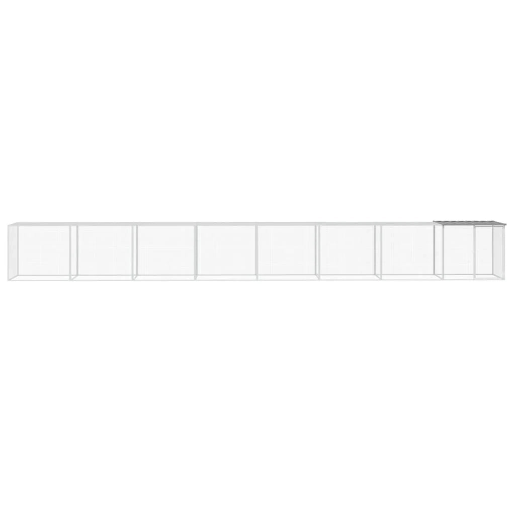 Pollaio/recinto con tetto trasparente 803 x 98 x 90 cm acciaio zincato grigio 02_0043988