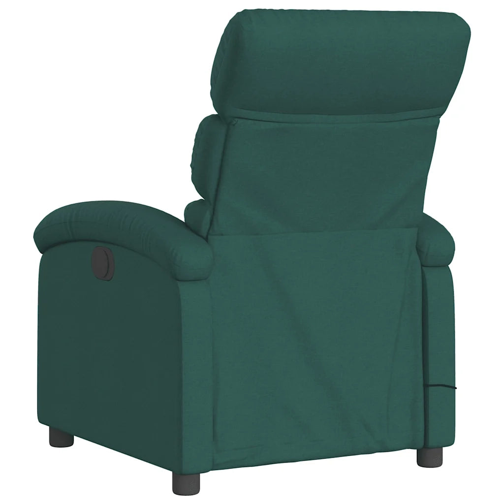 Divano Sedia-Poltrona Massaggiante Reclinabile Elettrica Verde Scuro Tessuto 318135